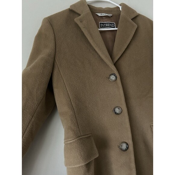 Intrend by Max Mara Made In Italy Long Brown 100% Wool Coat Size 4 Chic Luxury - Picture 3 of 13